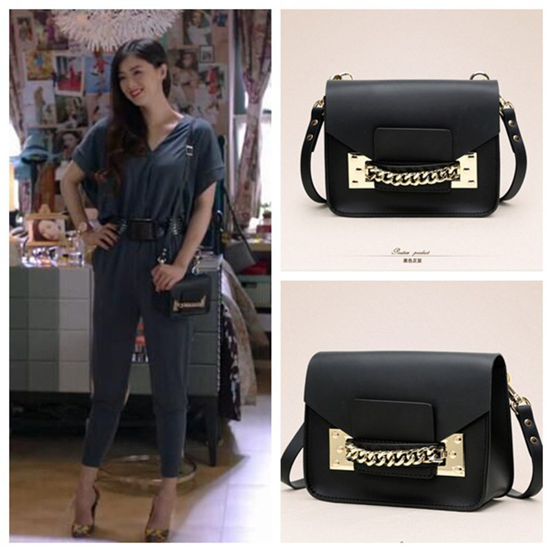 欢乐颂蒋欣刘涛杨紫同款链条锁扣迷你时尚单肩斜挎小方包包