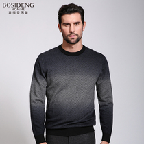 波司登男装2015秋装新品男士毛衣套头针织衫男装韩版圆领纯羊毛衫