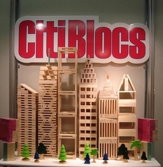 Citiblocs300片礼盒装 原色创意堆塔积木儿童益智亲子木制质玩具