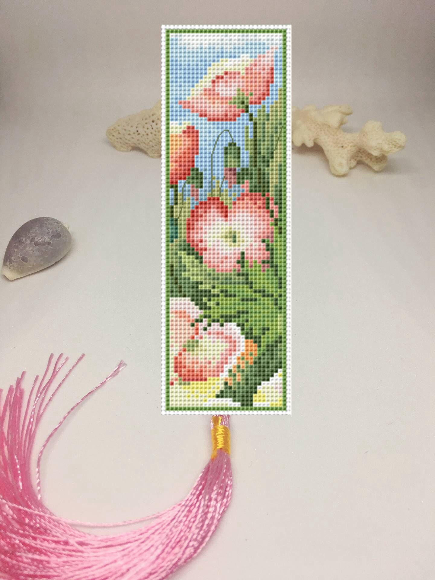 十字绣书签花卉教师节礼物简单小图3件包邮罂粟十字绣套件