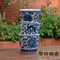 景德镇  青花瓷 釉下彩 仿古釉 功夫茶具 品茗杯 茶杯 口杯 酒杯