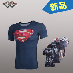 漫威复仇者2016新款超级英雄紧身衣服超人蝙蝠侠蜘蛛侠钢铁侠T恤
