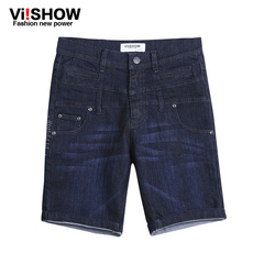 Viishow2015 summer dress new style jeans Pant dark man in the streets of Europe and the Cowboys five pants trousers