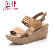 Non genuine cowhide thick-soled platform 2015 summer styles counters with women sandal wedges WIBC33704BP