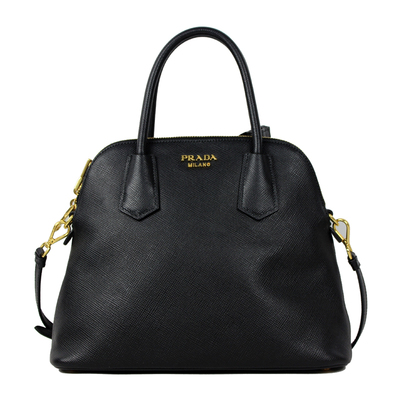 【全新】prada 普拉达黑色经典皮质女士手提单肩包