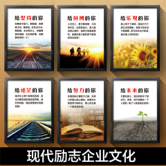 公司企业文化墙壁画办公室装饰画励志标语挂画现代简约创意有框画