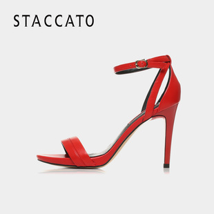 burberry手錶圖 STACCATO 思加圖2020夏季一字帶高跟女涼鞋9G301BL7 burberry手錶圖片