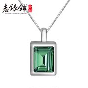 Old silver necklace 925 Silver Pu women Europe Ruili clavicle chain green Joker spring/summer fashion jewelry Jewelry Gifts