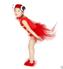 儿童小金鱼表演服装美人鱼服装幼儿鲤鱼演出服饰金鱼服装红色金鱼