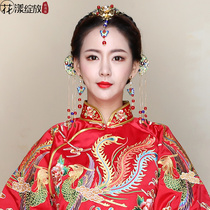 Toast bride 2019 new jewelry ancient headdress Chinese wedding dress wedding hair show he suit Phoenix crown accessories