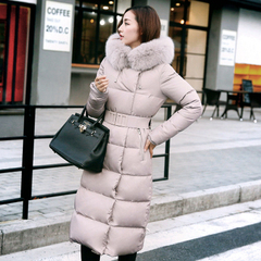 预售2016年秋冬新款大毛领过膝长款韩版羽绒服女外套特价保暖加厚
