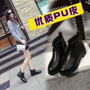 2015 new tide Martin boots for fall/winter women flat leather ankle boots women's shoes at the end of the UK wind thick with thick-soled short tube women boots