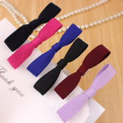 Cool na Korean Barrette Korean version of pure fabric bow fringe color Super card edge clips hair accessory 6237