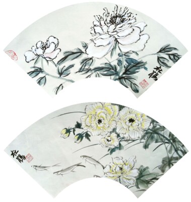 杜鹃 扇面《花卉小品》中国书画院院士