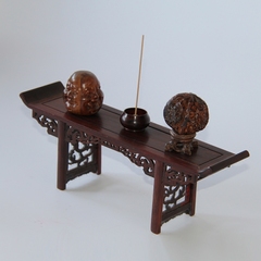红木工艺品明清微型微缩小家具模型摆件红酸枝琴桌条案瓷器托