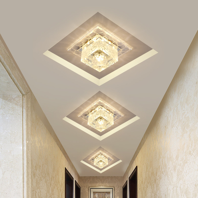 水晶过道灯走廊灯吸顶灯玄关灯入户灯门厅灯led射灯牛眼筒灯