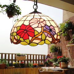 欧式田园蒂凡尼灯创意艺术灯具走廊过道饭餐厅卧室彩色玻璃吊灯饰