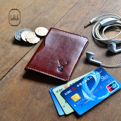 KILIKILI原创卡包手工复古卡片包零钱包简约设计款新款小包牛皮