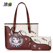 MU vintage cartoon fish 2015 winter new style shoulder bag lady bag art bag Korean version of picture package