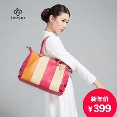 Banpo ornaments new leather handbag fashion stripe ladies commuting package Europe casual leather shoulder handbag