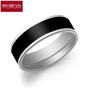 Spring Festival in simple black titanium steel rings men''s aggressive punk Japanese and Korean character accessories fashion rings