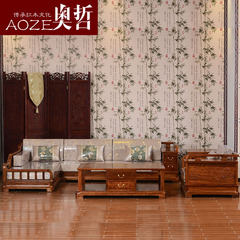 红木沙发 现代新中式沙发组合 花梨木转角实木软体沙发 舒适款
