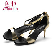 Faiccia/non 2015 summer styles Shoppe genuine Sheepskin Shoes with a buckle peep-toe stiletto 1945