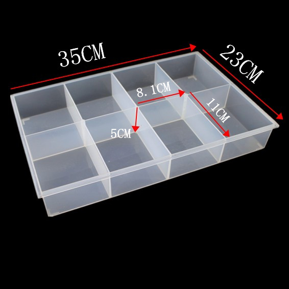 8格20格9格12格6格无盖透明塑料盒电子元件收纳盒柜台样品展示盒