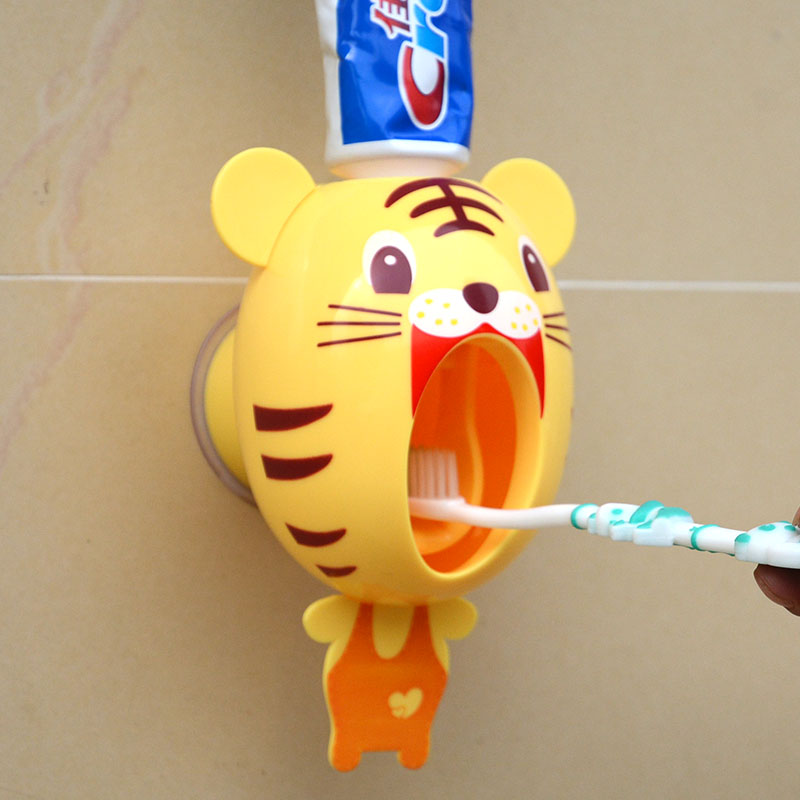 牙膏挤压器全自动挤牙膏器套装韩国懒人创意可爱卡通带牙刷架吸盘