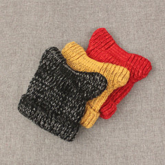 韩版冬季新款儿童猫耳朵毛线帽子男女童手工造型保暖童帽