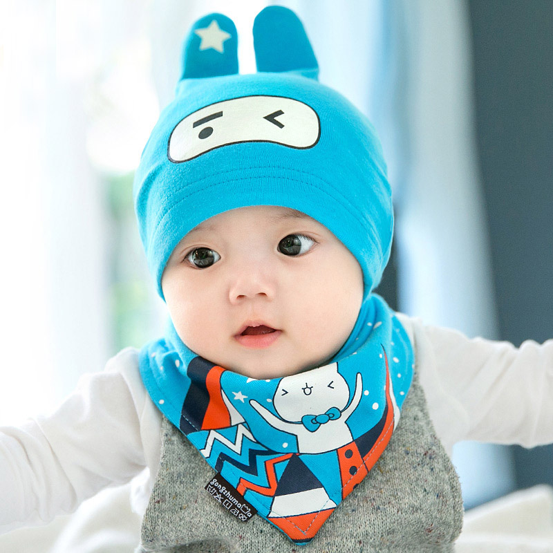 春季婴儿帽子3-6-12个月宝宝纯棉套头帽秋男女童韩版新生儿睡觉帽产品展示图2