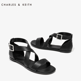 burberry和ck哪個好 CHARLES KEITH女鞋CK1-70360120羅馬風平底時尚涼鞋 ck