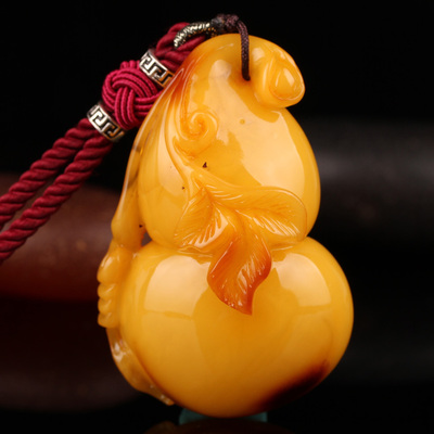 18.50g 天然鸡油黄蜜蜡葫芦挂件 7513429