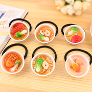 Cool na Korean hair accessories hair simulation noodles fried egg ring rope string 6523