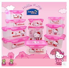 包邮正品乐扣乐扣Hello kitty饭盒可爱保鲜盒密封微波炉便当盒