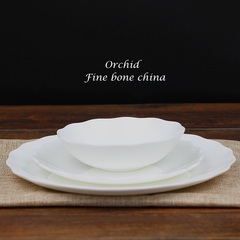 骨瓷西餐盘 欧式 创意荷叶款牛排盘 家用异型西餐套装8/10寸平盘