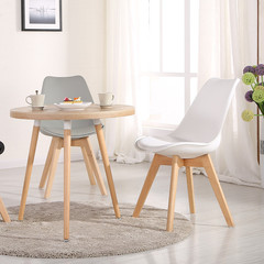 会客咖啡单人椅洽谈北欧式电脑凳子休闲宜家实木餐桌座椅组合白色
