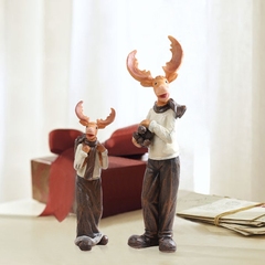 圣诞麋鹿北欧驯鹿树脂简约现代家居饰品客厅办公室样板房桌面摆件