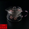 台湾产YAMA亚美西式兰花玻璃茶壶耐热不锈钢滤网花草茶具2008P|ru 台湾产YAMA亚美西式兰花玻璃茶壶耐热不锈钢滤网花草茶具2008P|ru