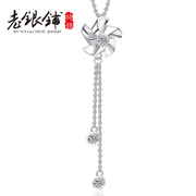 Old silver Pu gardenia the female fresh windmill clavicle S925 silver necklace chain Korean jewelry birthday gifts