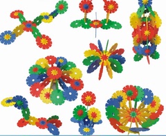 向日葵积木益智拼插早教玩具特大雪花片软太阳花塑料积木幼儿园