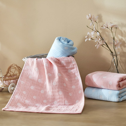 lovo家纺罗莱生活出品纯全棉宝宝毛巾精梳棉双层纱童巾洗脸洗澡巾