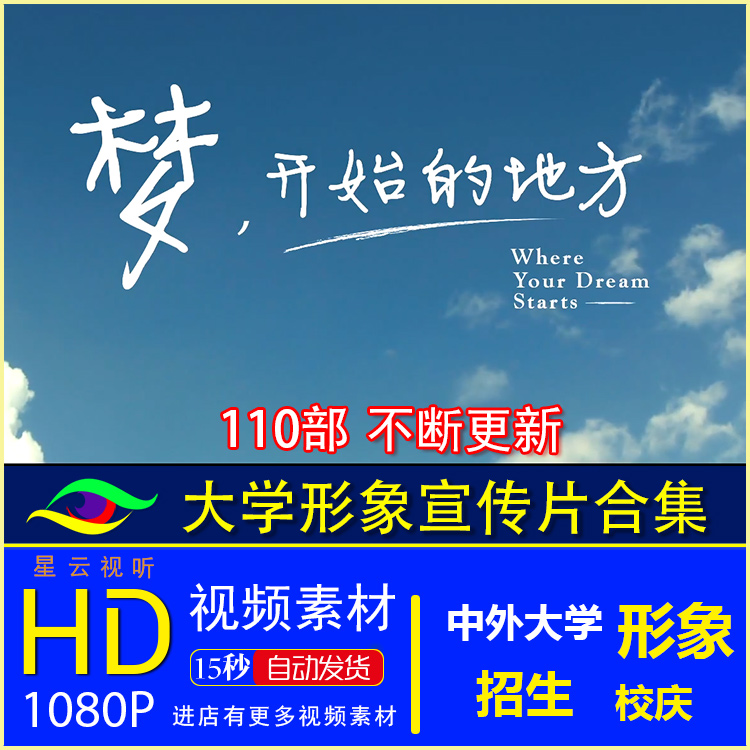 中外国大学形象宣传片 招生周年庆样片集合 高清视频素材