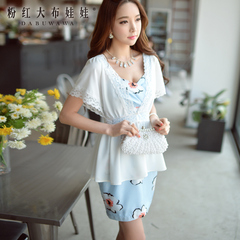 Lace shirt short sleeve pink doll summer 2015 women's lace versatile shirt Cardigan sun protection shirt women