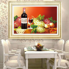 5D钻石画满钻客厅红酒杯餐厅十字绣新款葡萄水果画钻石绣欧式画