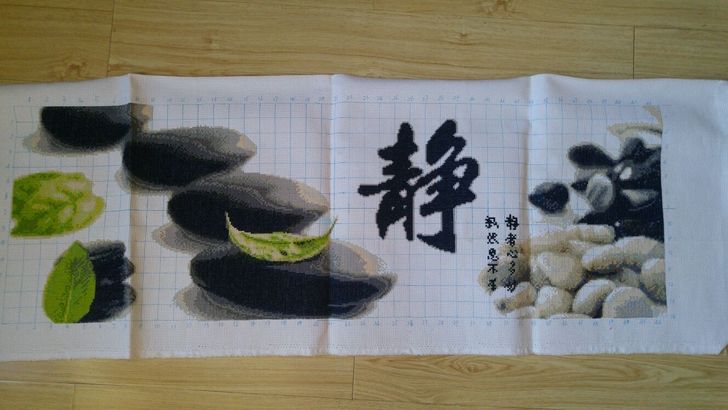 包邮三联画静字棋子画客厅书房挂画十字绣成品