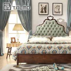 TALMD图迈 现代中式实木雕刻床头柜卧室家具可定制