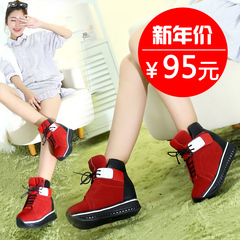 Increased short-within the new winter boots cotton boots women's shoes platform high shoes with velvet platform shoes women