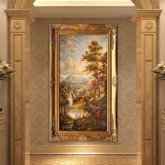 欧式客厅装饰画沙发背景墙现代简约山水风景油画聚宝盆纯手绘挂画