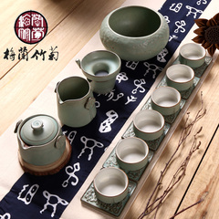 家用个性粗陶日式复古功夫茶具整套装办公室创意茶杯陶瓷茶壶茶艺